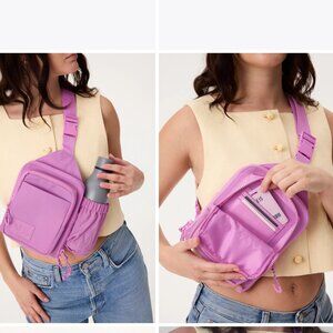 BEIS The Sport Sling Crossbody Bag in Berry Water Bottle Holder NEW NWT